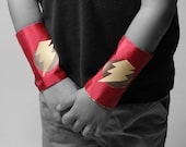 Little Hero Power Cuffs - Hot Pink and Yellow - Lightening Bolt Design