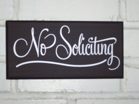 No Soliciting Retro Decorative Black and White by heartfeltgiver