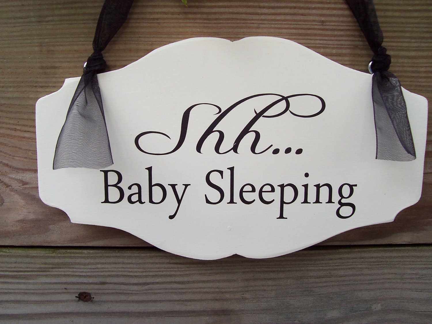 Shh Baby Sleeping Wood Vinyl Sign Nursery Sign New Mom New