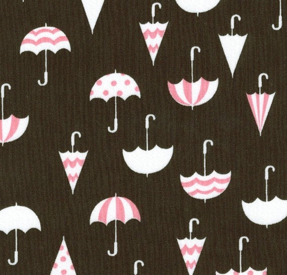 Japanese Fabric - Deco Umbrellas on Blue - Half Yard