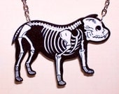 bulldog skeleton zombie necklace