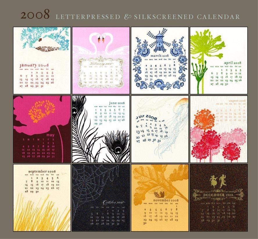 2008 letterpress calendar