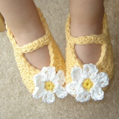 2 to 4T Maryjane Slippers - banana, yellow, white