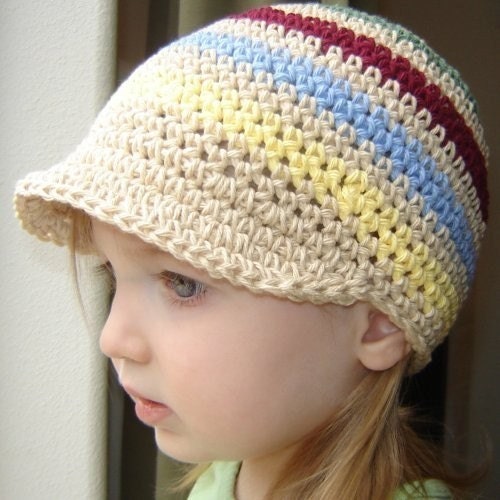 Children's Visor Beanie - beige, multi