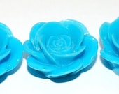 Flower Cab Cabochon Resin 18mm   Lot of 4 Sky Blue - CAB01B