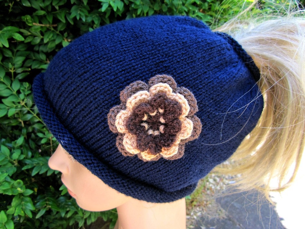 Ponytail Beanie - made to order in your favourite colour