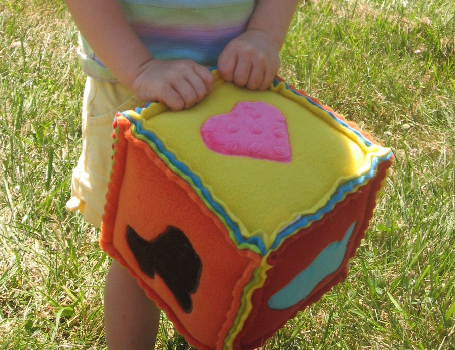 Bright Soft Texture Blocks - Set of Three - Baby or Toddler