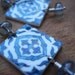 SALE, Spanish Jewelry, Spanish earrings, Portuguese Iberian ceramic tile pattern earrings, Espana, Blue long earrings