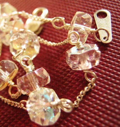 Colorless Facets on Silver Chain Bracelet