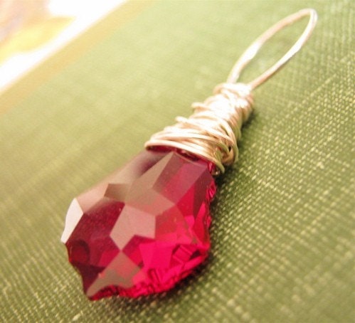Ruby Baroque Swarovski Pendant