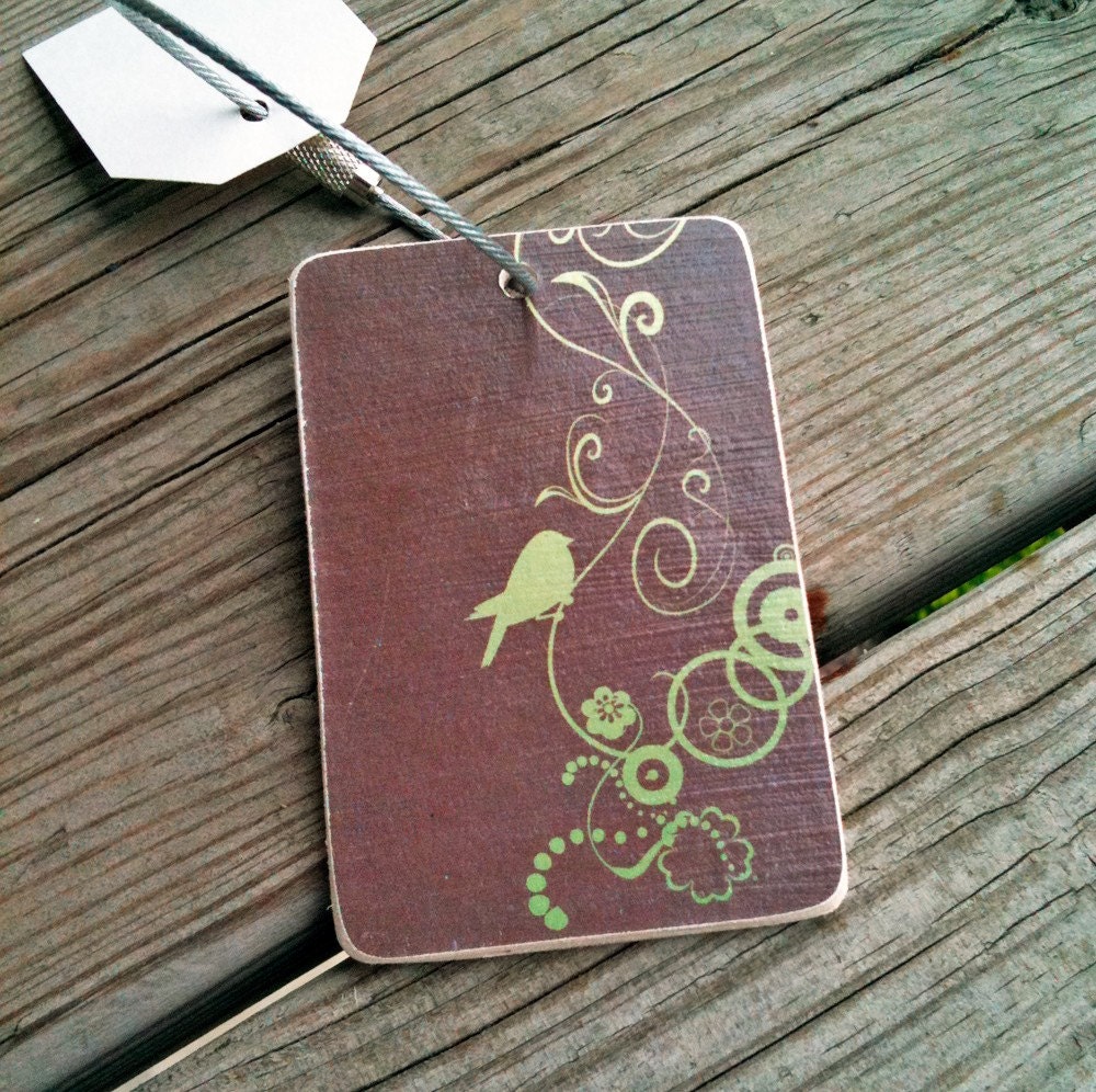 Green Bird Luggage Tag
