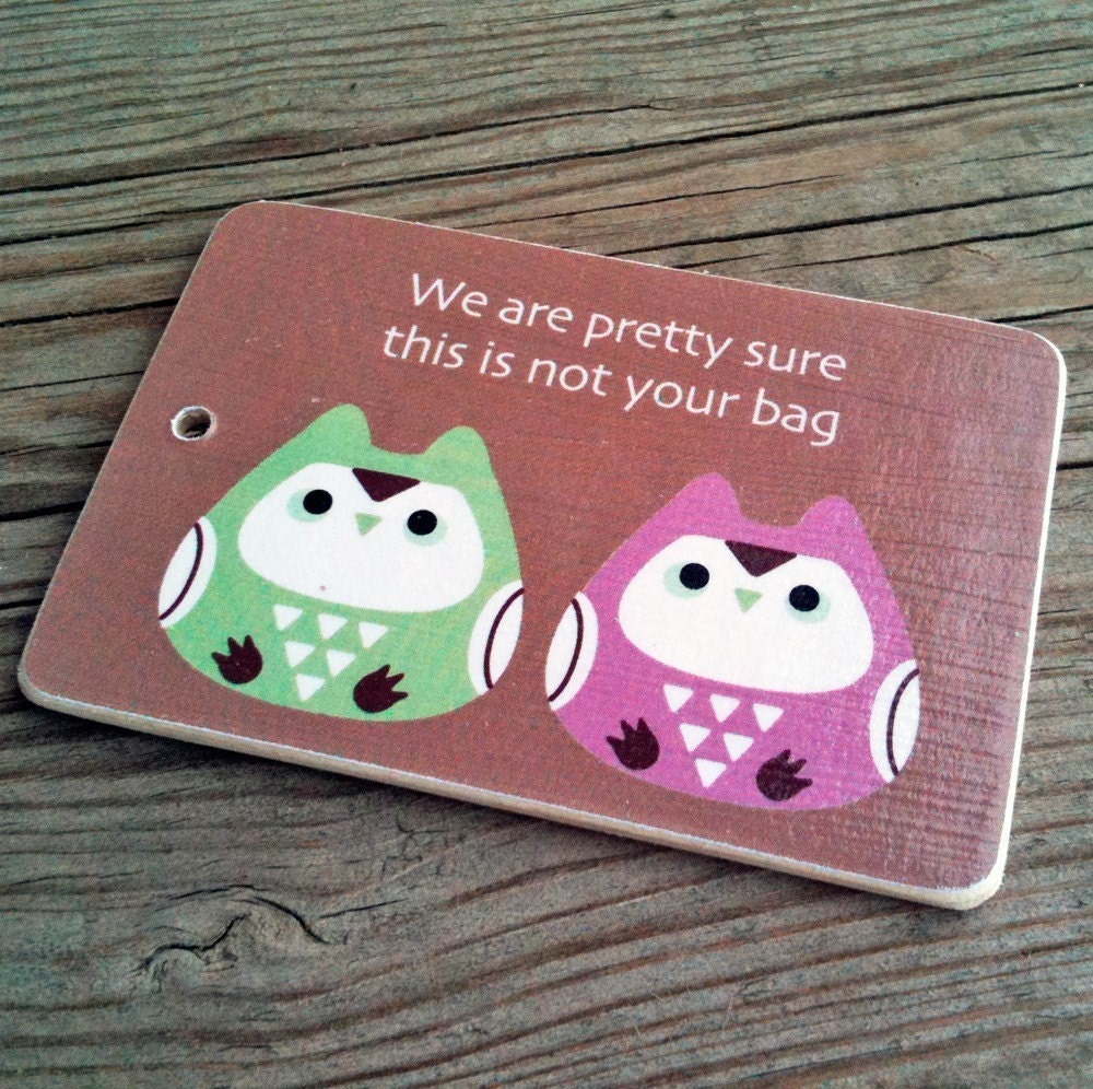 Green and Pink Family Choo-Choo Luggage Tag