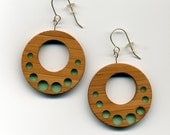 Bamboo and misty blue resin earrings