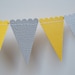 Cake Bunting, Topper, Yellow and Gray Pennants