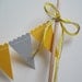 Cake Bunting, Topper, Yellow and Gray Pennants