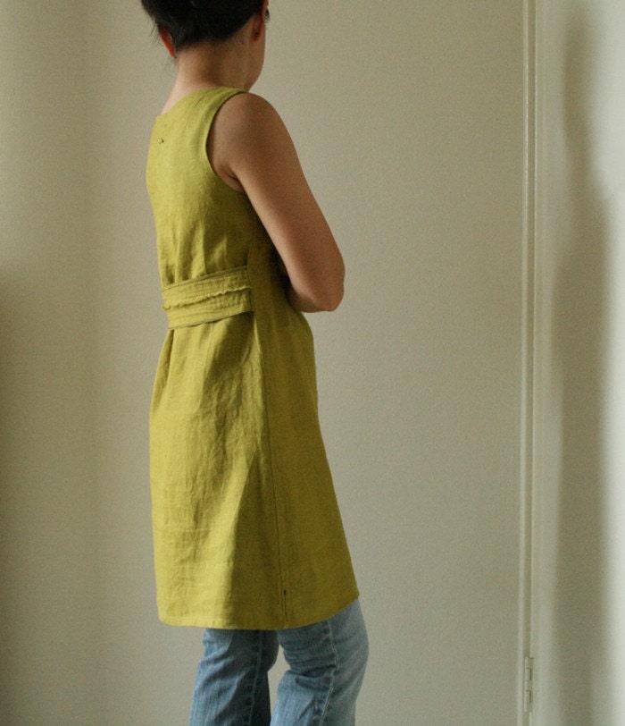 linen dress with centre pleat detail. women's clothing. linen tunic. maternity. spring. summer. handmade by pamelatang