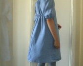 w. LINEN DRESS  in french blue. size small. last piece. womens and maternity clothing. spring. handmade by pamelatang - pamelatang