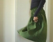 moss green LINEN SKIRT in size small, last piece. womens clothing. handmade by pamelatang - pamelatang moss green LINEN SKIRT in size small, last piece. womens clothing. handmade by pamelatang - pamelatang