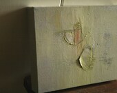 UNTITLED 02.11 original abstract art mixed media painting. acrylic and paper on gallery canvas. 10"x8.5" by pamelatang