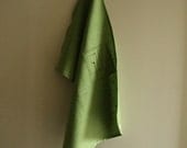 green LINEN TEA TOWEL, kitchen towel, dish cloth. home and living. housewarming gift. ooak handmade by pamelatang