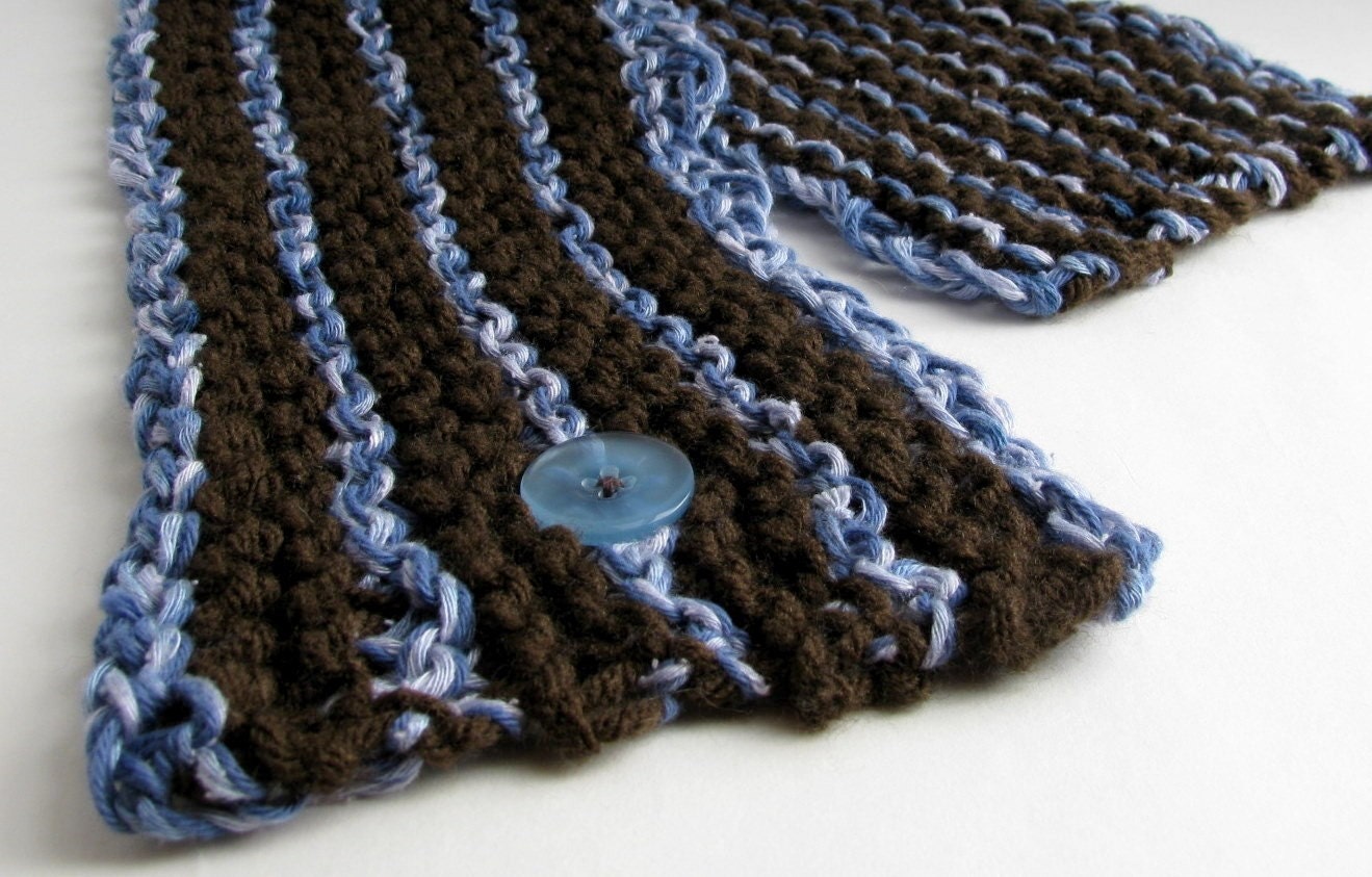 SOIL n SKY  reversible hand knit scarflette