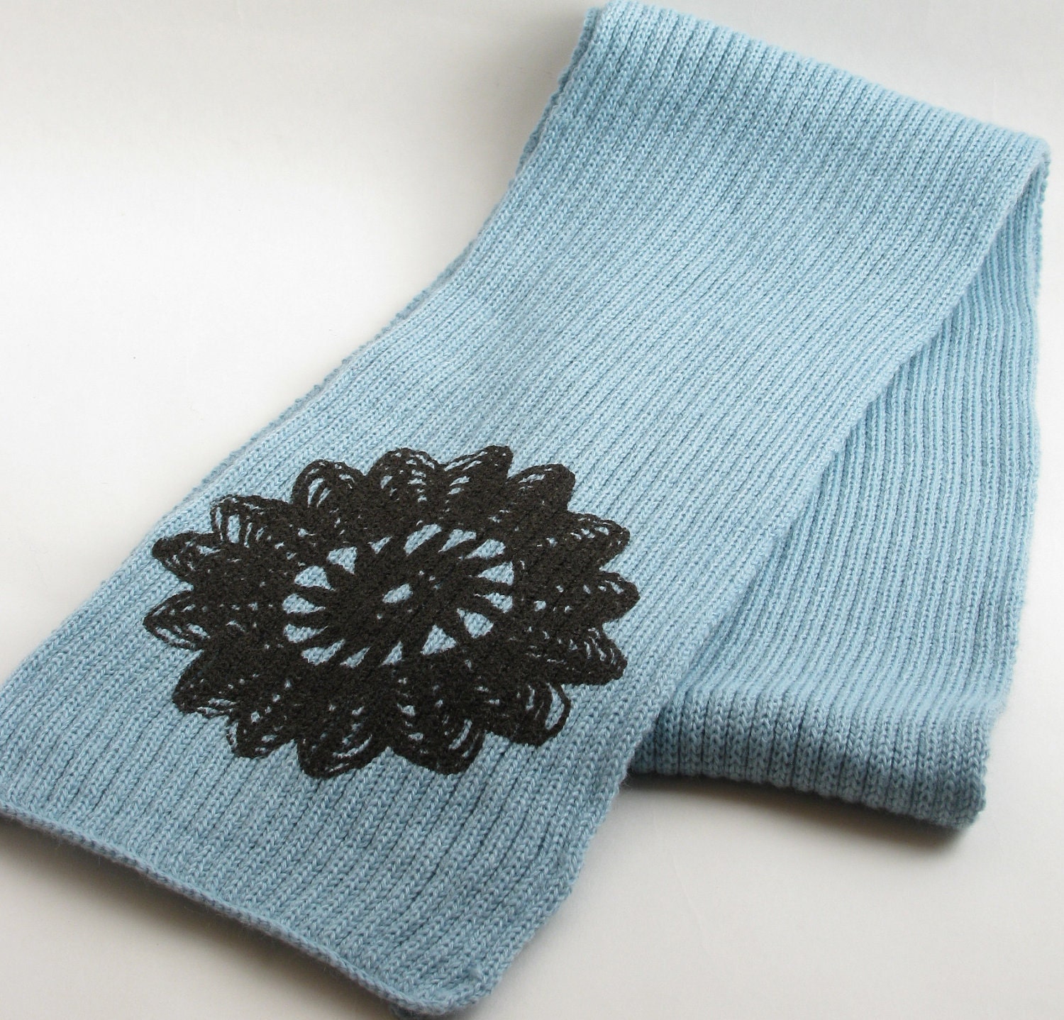 screenprinted LACE knit scarf