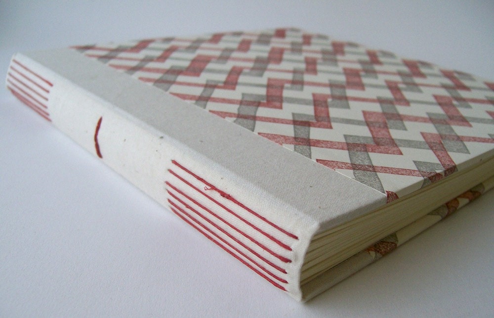 SALE: Crimson ZigZag Square Journal