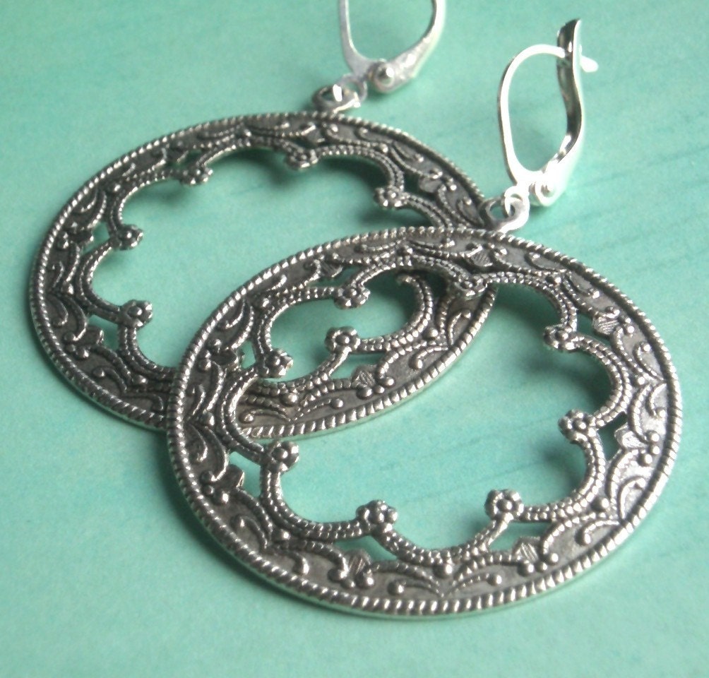 Valeria Earrings - Antiqued Silver