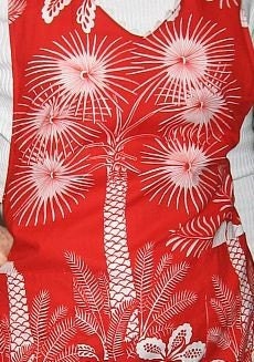 Fan Palm Red Tropical  Apron