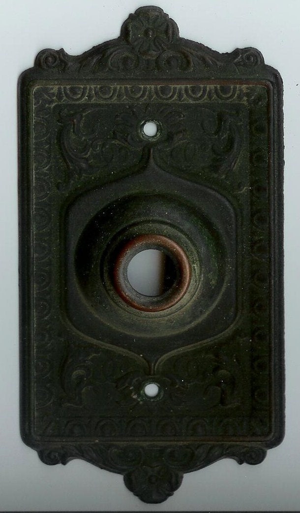 SALE Vintage Door Bell Cover Plate Antique by BloodPuddingPress