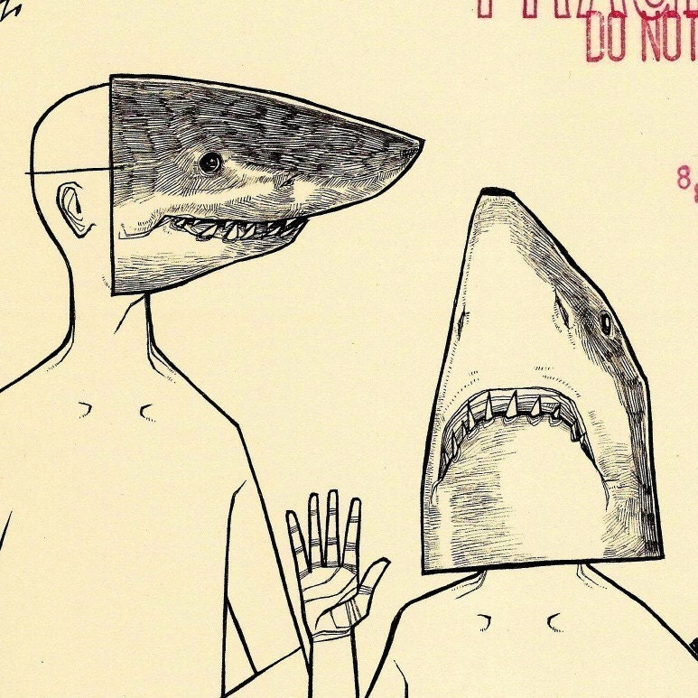 SHARK MASKS print by MATTYCIPOV on Etsy