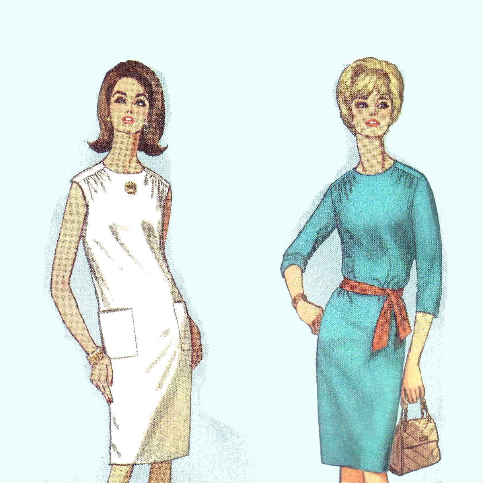 60s Quick and Easy Sheath Dress vintage pattern 34-26-36 uncut