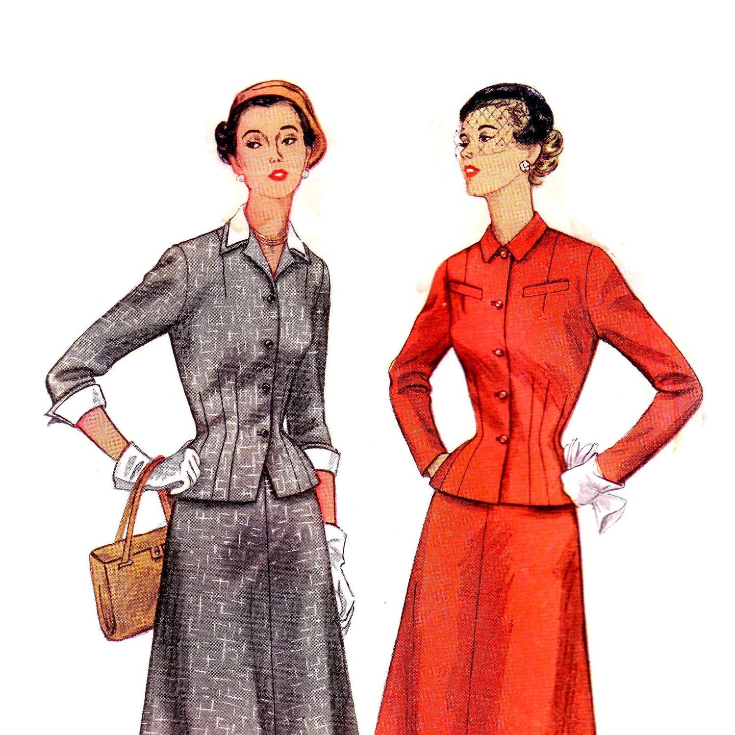 50s New Look Hourglass Suit vintage pattern 34-28-32 UNCUT