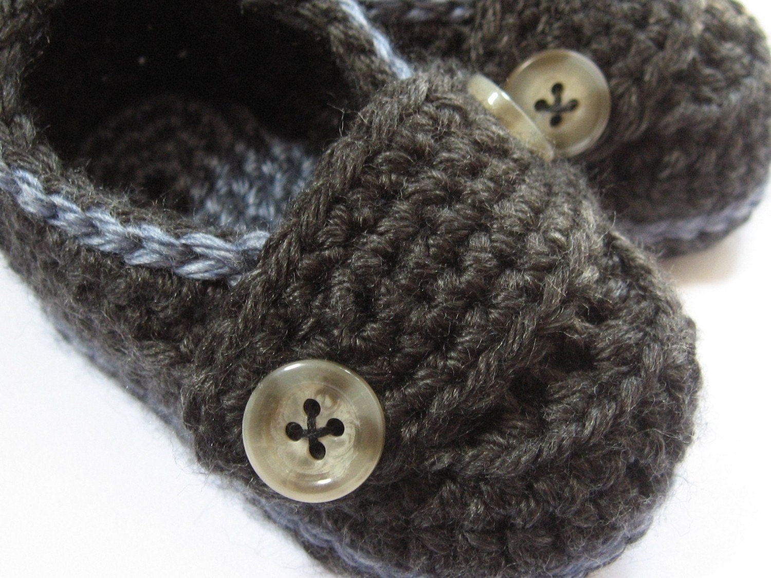 Crochet Baby Booties Little Button Loafers U Pick Size and Colors