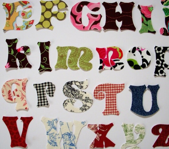 Iron On Letter Initial Fabric Patch by UrbanFarmhouseChic on Etsy