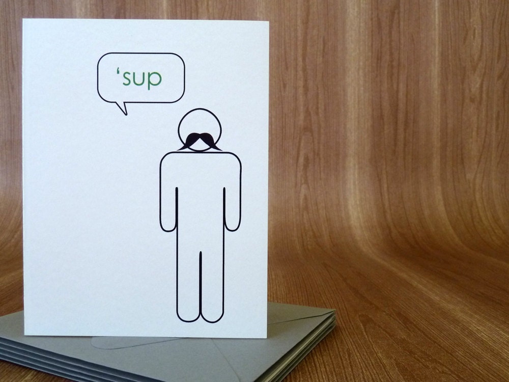 Stick Figure Note Set of 6 - Sup Male