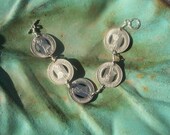 Vintage Hawaiian Hula Girl Token Bracelet