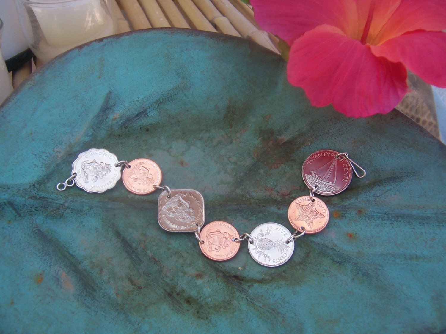 Tropical Bahamas Coin Bracelet