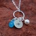 Custom Initial Charm Ring Necklace