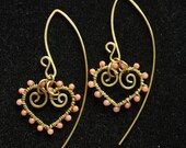 Heart Sand Earrings - Pink Coral
