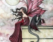 Fairy Dragon Fine Art Print 12 x 16 'Restless Ruby'
