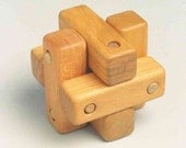Rubes Cube Puzzle .. Handcrafted Wooden Brain Teaser Toy