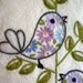 Retro Birds Hand-Embroidered Towel/Tea-Towel/Dishtowel