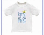 PERSONALIZED KING of the RING ( for the ring bearer) - Baby Onesie or Toddler Tee - Available in newborn up to 6T