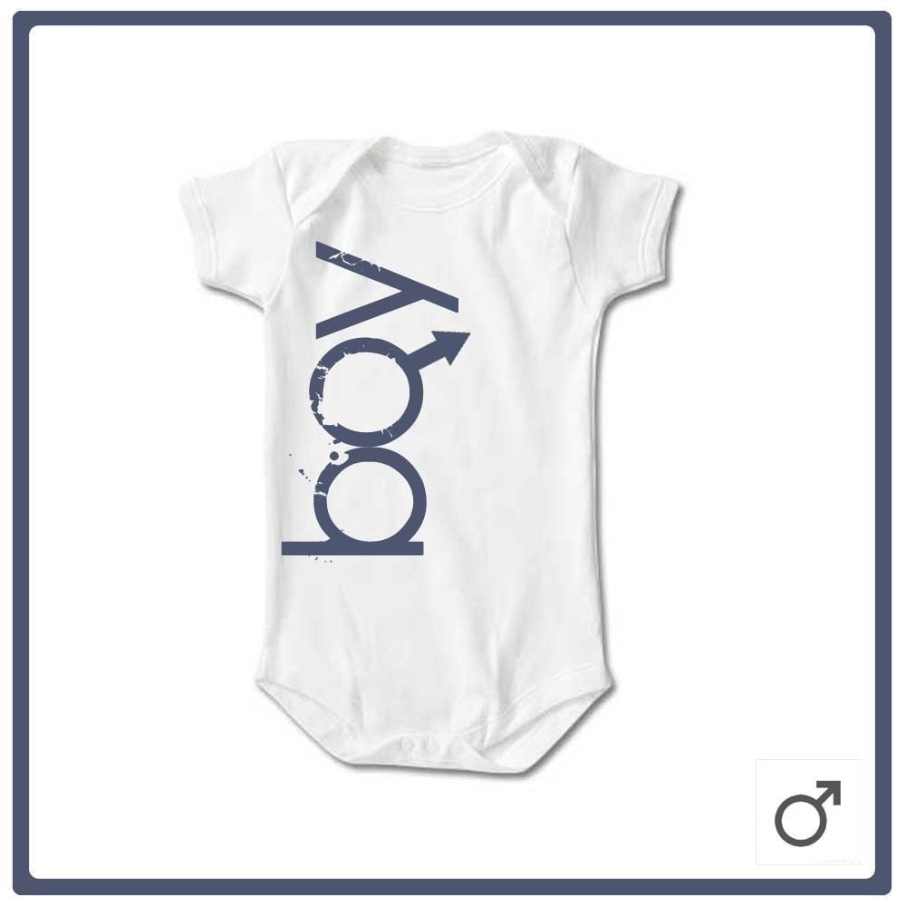BOY with GENDER SYMBOL - Baby Bodysuit or Toddler Tee - Available in newborn up to 6T