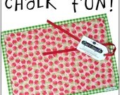 Chalk Mat / Chalkmat: Strawberry Lemonade coloring travel placemat - chalk cloth & laminated cotton - take 20% off