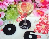 SALE Write Drink Tags: chalk cloth write-on reusable wine tags / wine charms (set of 24) - V cut - featured in BRIDES - 20% off coupon