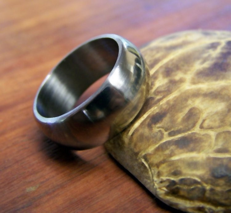 Custom Engravable Titanium Ring (rounded profile)