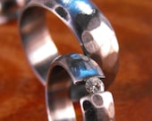 Titanium Rings- Moissanite Wedding Band Set