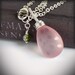 Rose Quartz Necklace - Polka Dots, Sterling Silver Wirework